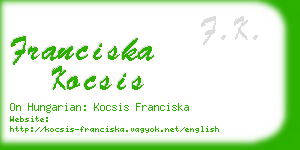 franciska kocsis business card